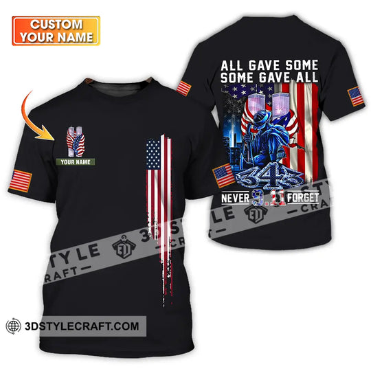 Unisex Shirt - Custom Name Patriot Day 911 Shirt, All Gave Some Some Gave All style option 1