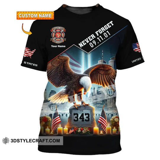 Unisex Shirt, Custom Name Patriot Day Shirt, 911 Memorial Shirt, Firefighter style option 1