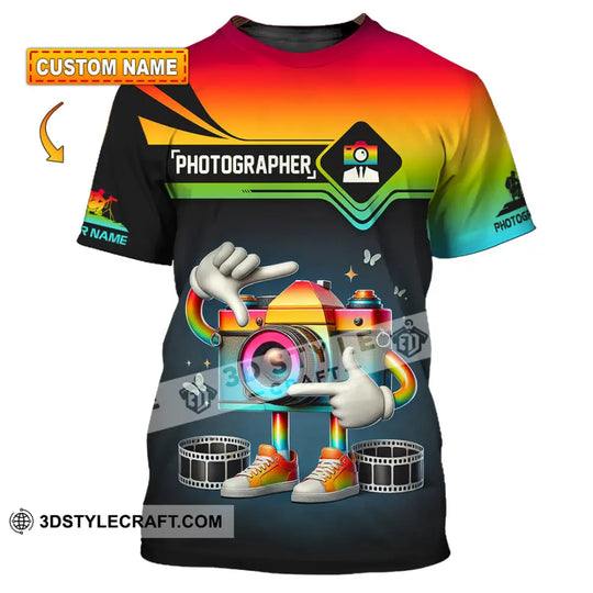 Unisex Shirt, Custom Name Photographer Shirt, Gift for Photographer style option 1