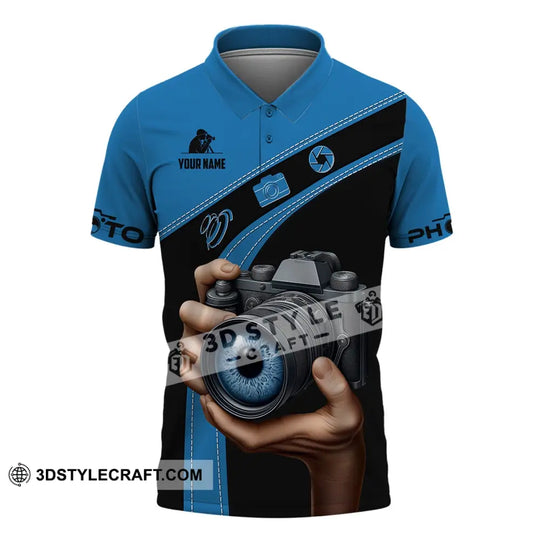 Unisex Shirt, Custom Name Photographer Shirt, Photographer Polo Long Sleeve Shirt style option 4