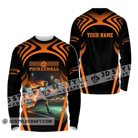 Unisex Shirt - Custom Name Pickleball Shirt Fire Playing style option 4