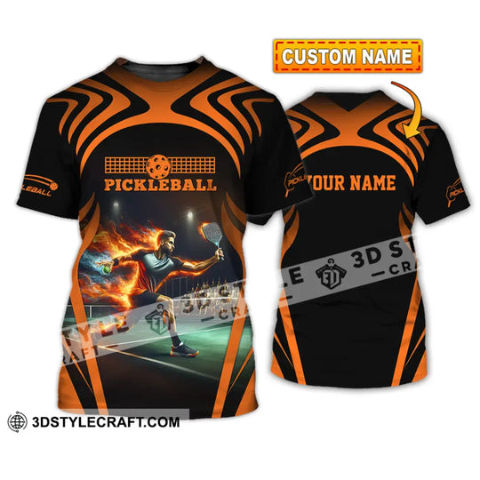 Unisex Shirt - Custom Name Pickleball Shirt Fire Playing style option 1
