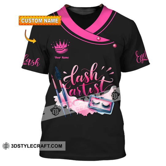 Unisex Shirt - Custom Name Shirt Pink Lash Artist style option 1