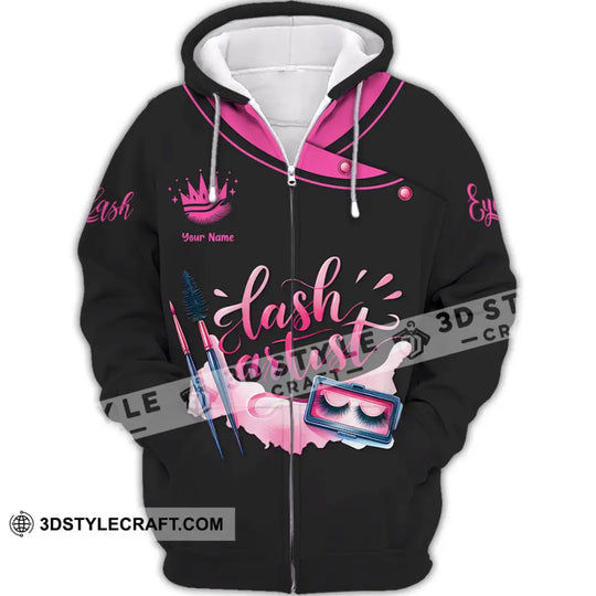 Unisex Shirt - Custom Name Shirt Pink Lash Artist style option 2