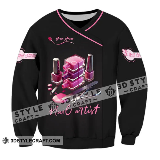 Unisex Shirt - Custom Name Pink Nail Artist Shirt style option 4