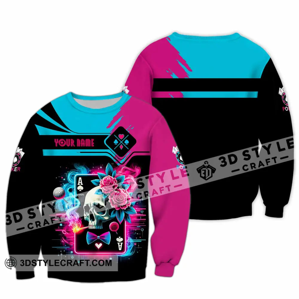 Unisex Shirt Custom Name Poker Hoodie Polo Long Sleeve / S T-Shirt