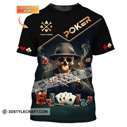 Unisex Shirt, Custom Name Poker Shirt, Poker Polo Long Sleeve Shirt, Casino T-Shirt style option 1