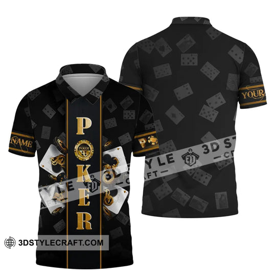 Unisex Shirt, Custom Name Poker T-Shirt, Golden Poker, Casino Shirt, Poker Gift style option 4