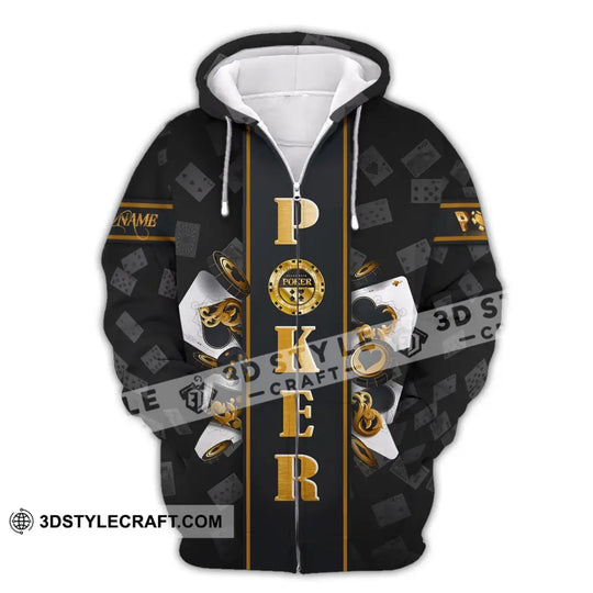 Unisex Shirt, Custom Name Poker T-Shirt, Golden Poker, Casino Shirt, Poker Gift style option 3