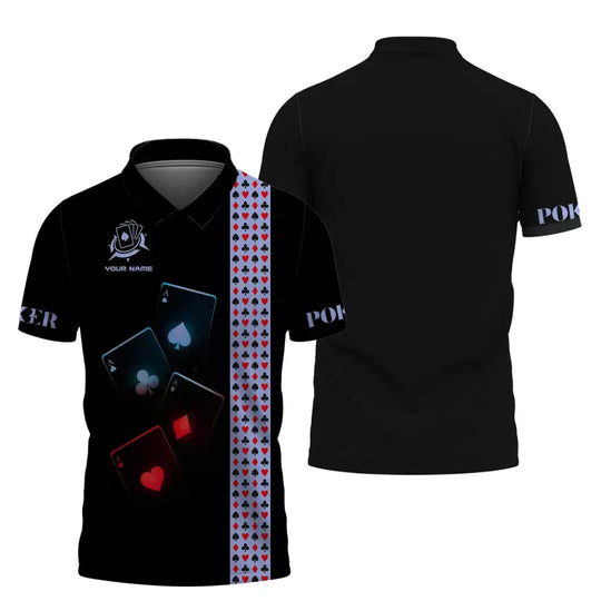Unisex Shirt, Custom Name Poker T-Shirt, Poker Polo, Casino Poker style option 4