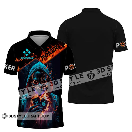 Unisex Shirt, Custom Name Poker T-Shirt, Poker Skull, Casino Shirt, Poker Gift style option 4