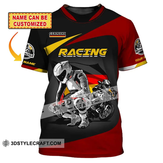 Unisex Shirt, Custom Name Racing Shirt, Germany Racing Polo Long Sleeve Shirt, Motorcycle Racing T-Shirt style option 1