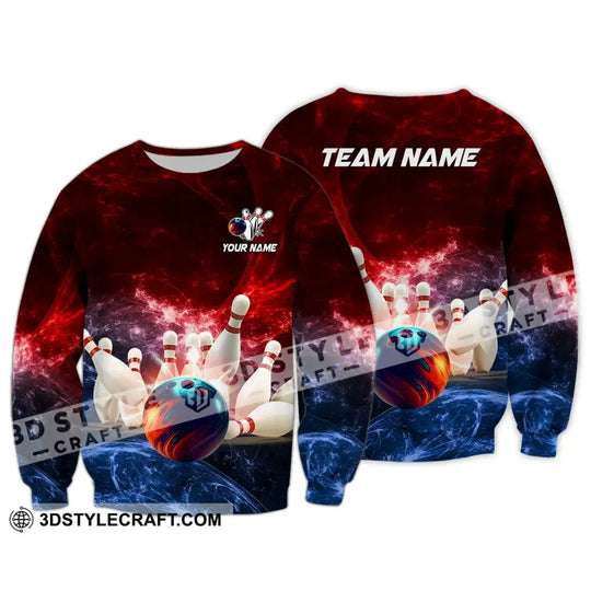 Unisex Shirt - Custom Name Shirt Red Bowling style option 4