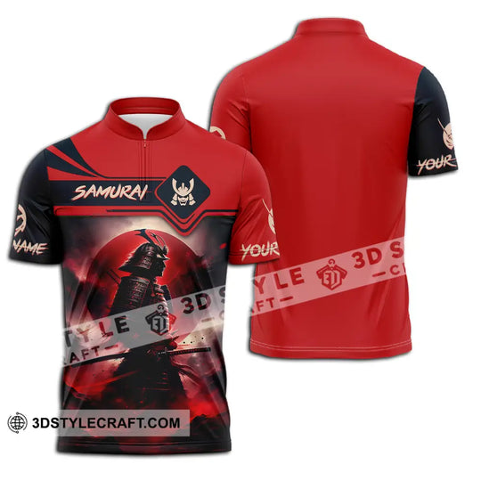Unisex Shirt - Custom Name Samurai Shirt, Red Moon style option 2