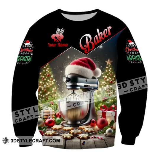 Unisex Shirt - Custom Name Santa Baker Shirt style option 4