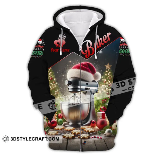 Unisex Shirt - Custom Name Santa Baker Shirt style option 3