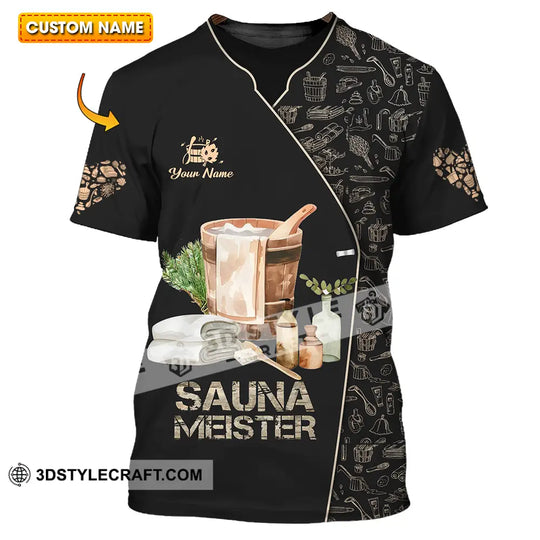 Unisex Shirt - Custom Name Sauna Heart Shirt Sauna Meister style option 1
