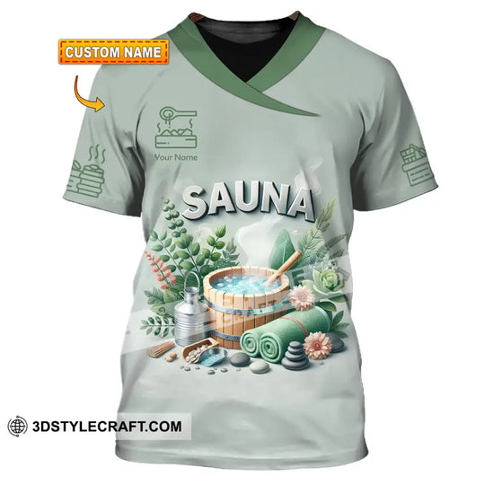 Unisex Shirt, Custom Name Sauna Shirt, Sauna Love Hoodie Shirt Polo Long Sleeve, Sauna T-Shirt style option 1