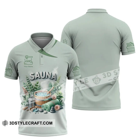 Unisex Shirt, Custom Name Sauna Shirt, Sauna Love Hoodie Shirt Polo Long Sleeve, Sauna T-Shirt style option 4