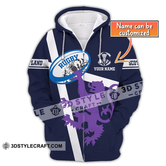 Unisex Shirt, Custom Name Scotland Hoodie, Scotland Rugby Shirt, Scotland Lover T-Shirt style option 1