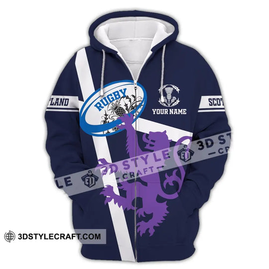 Unisex Shirt, Custom Name Scotland Hoodie, Scotland Rugby Shirt, Scotland Lover T-Shirt style option 3