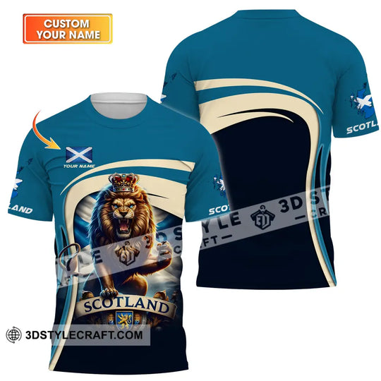 Unisex Shirt - Custom Name, Scotland Lion Shirt style option 2