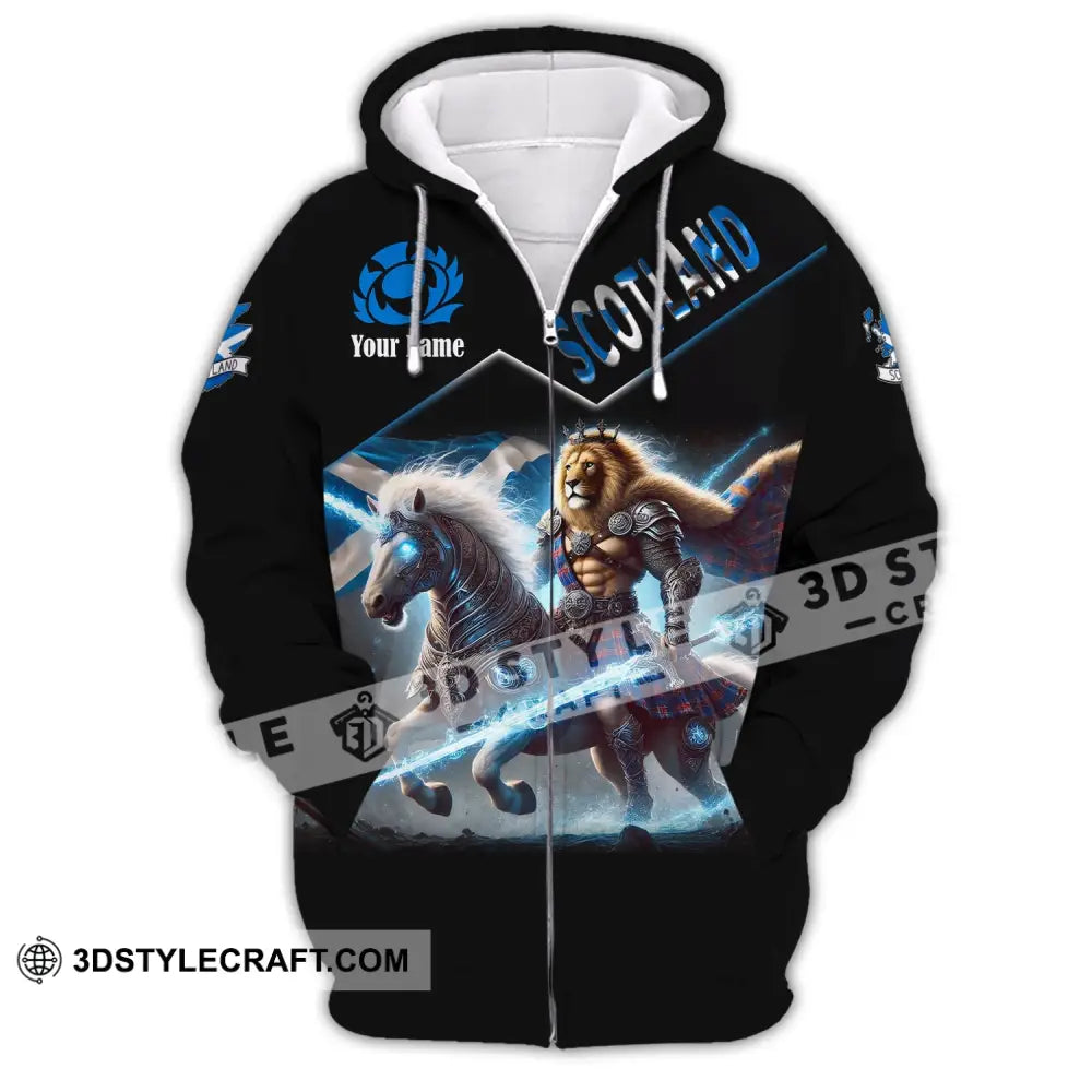 Unisex Shirt Custom Name Scotland Lover Gift Zipper Hoodie / S T-Shirt