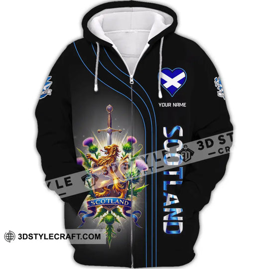 Unisex Shirt, Custom Name Scotland Shirt, Scotland Lover Polo Long Sleeve Shirt, Scotland Gift style option 3