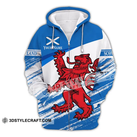 Unisex Shirt, Custom Name Scotland Zipper Hoodie, Scotland Love Shirt, Scotland Lover T-Shirt style option 4