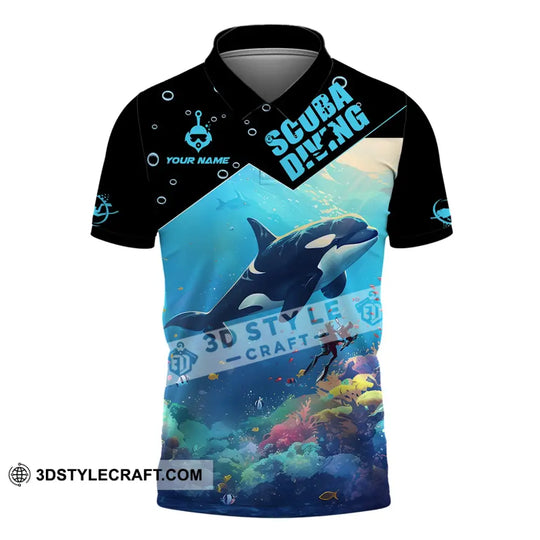 Unisex Shirt, Custom Name Scuba Diving Shirt, Diving Love T-Shirt style option 4