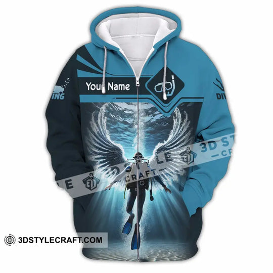 Unisex Shirt, Custom Name Scuba Diving Shirt, Scuba Diving Polo Long Sleeve Shirt style option 3