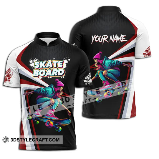 Unisex Shirt - Custom Name Skateboarding Player Dark Sport Shirt style option 2