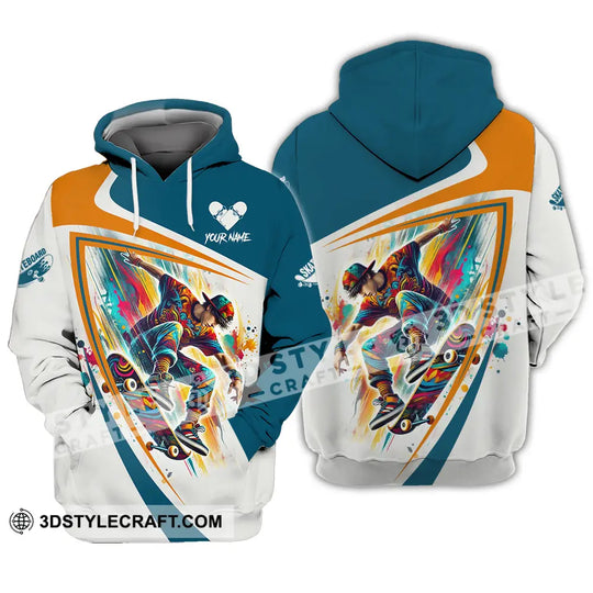 Unisex Shirt - Custom Name Skateboarding Player Heart Sport Shirt style option 3