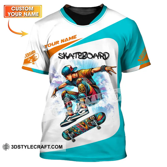 Unisex Shirt - Custom Name Skateboarding Player Light Sport Shirt, Playing style option 1