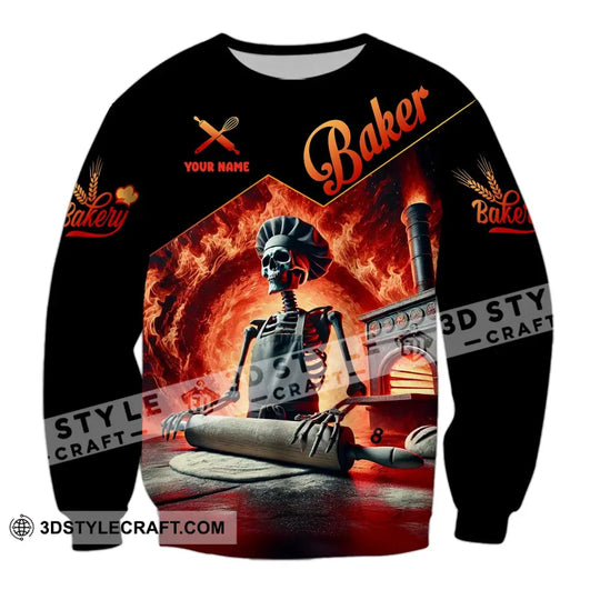 Unisex Shirt - Custom Name Shirt Skull Baker style option 4