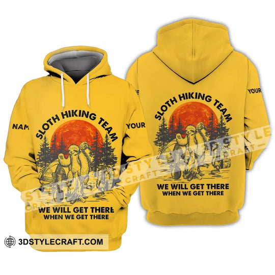 Unisex Shirt - Custom Name Shirt - Sloth Hiking Team We Will Get There When We Get There Name Shirt style option 3
