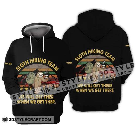 Unisex Shirt - Custom Name Shirt - Sloth Hiking Team We Will Get There When We Get There Vintage Shirt style option 3