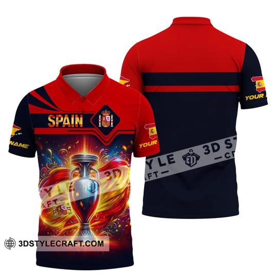 Unisex Shirt, Custom Name Spain Football Shirt, Euro 2024 Shirt, Spain Football Polo Long Sleeve style option 4