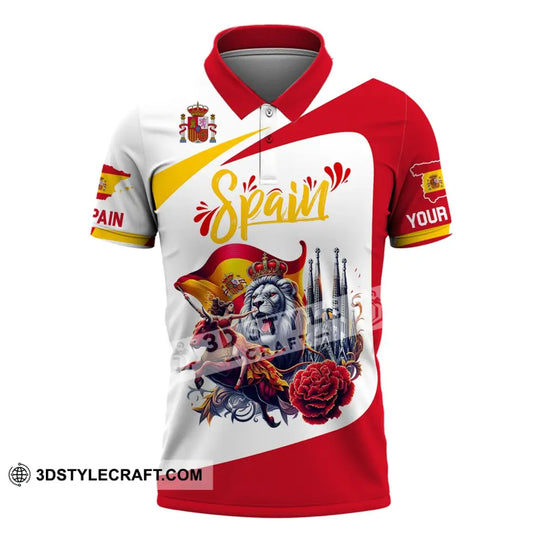 Unisex Shirt, Custom Name Spain Football Polo Shirt, Spain Football Hoodie Long Sleeve Shirt style option 4