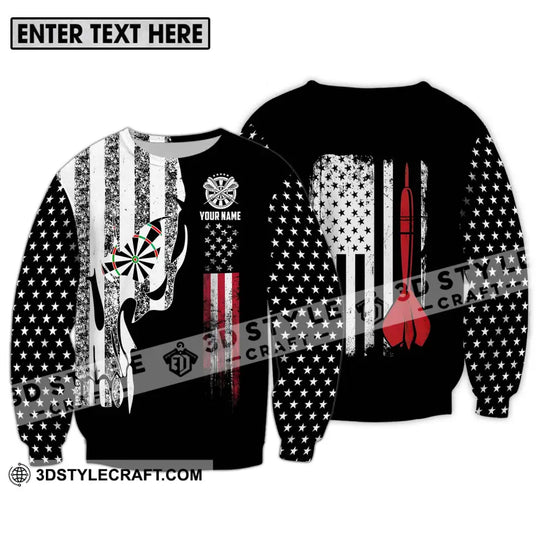 Unisex Shirt - Custom Name Sport Shirt, America Flag Darts style option 4
