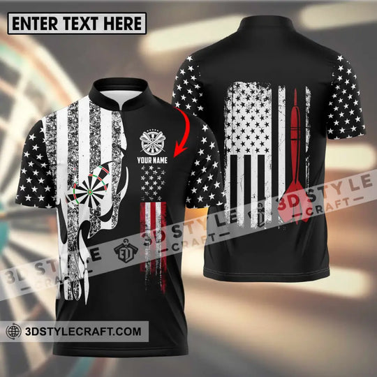 Unisex Shirt - Custom Name Sport Shirt, America Flag Darts style option 1
