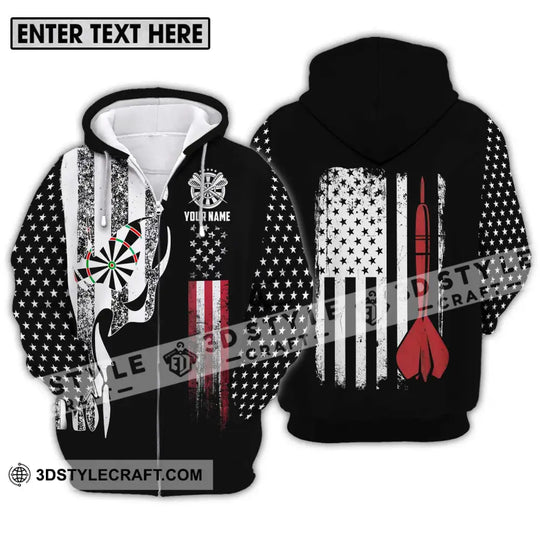 Unisex Shirt - Custom Name Sport Shirt, America Flag Darts style option 2
