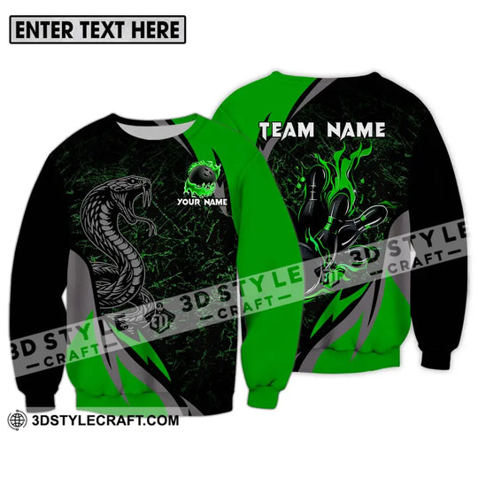 Unisex Shirt - Custom Name Sport Shirt, Black Snake Bowling style option 4