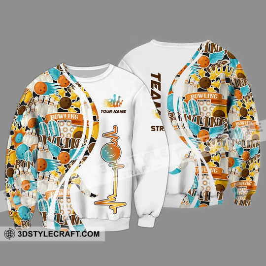 Unisex Shirt - Custom Name Sport Shirt, Bowling Heartbeat style option 4