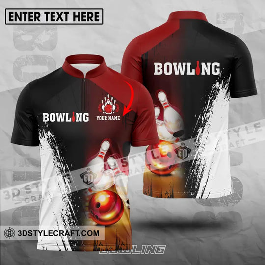 Unisex Shirt - Custom Name Sport Shirt, Bowling Red Ball style option 1