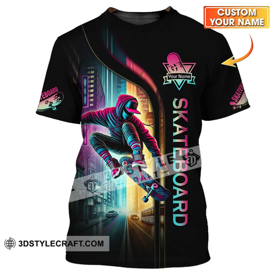 Unisex Shirt - Custom Name Sport Shirt, Colorful Street Skateboard style option 1