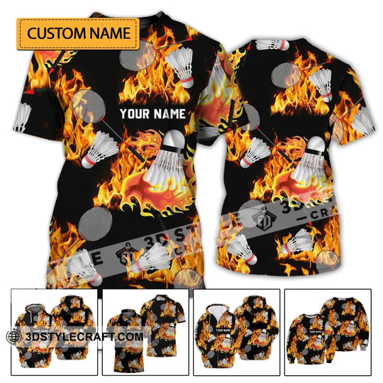 Unisex Shirt - Custom Name T-Shirt - Badminton Clothing style option 2