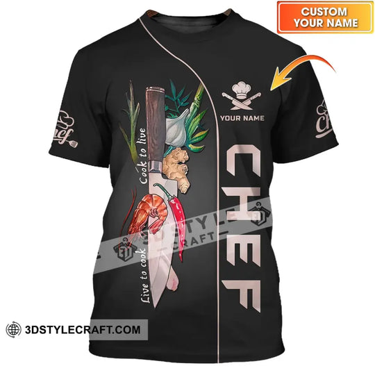 Unisex Shirt - Custom Name T-Shirt - Chef Clothing, Shirt For Chef style option 1