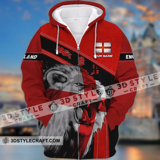 Unisex Shirt - Custom Name T-Shirt, England Red Lion And Roses style option 4