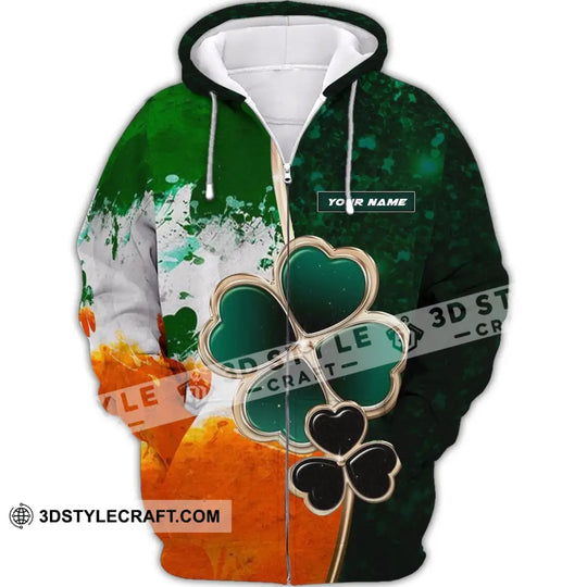 Unisex Shirt - Custom Name T-Shirt - Green And Orange Clover Shirt For Saint Patrick's Day style option 4
